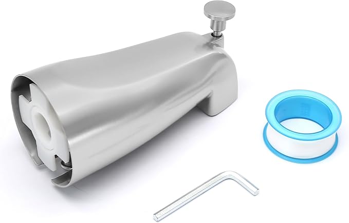 Luomorgo 1 Pc Bath Tub Spout with Diverter, Chrome Tub Spout Universal Fits 1/2" Copper Water Pipe, Bathroom Shower Bathtub Faucet Spout with Hex Wrench, Thread Tape