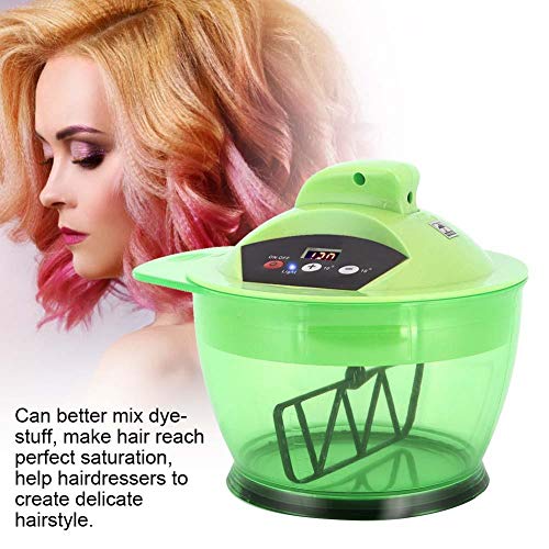 ZJchao Hair Color Mixing Bowl Automatic Electric Hair Dye Mixer Professional Coloring Tool for Salon Use Green Blender for Cream Dye Application