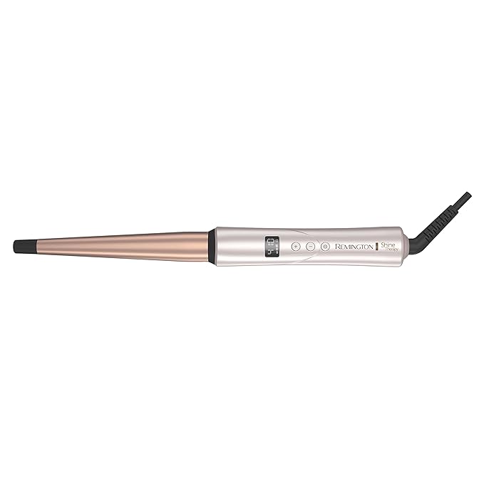 Remington Shine Therapy Argan Oil & Keratin Infused ½-1 Inch Tapered Curling Wand for Natural Curls,Includes Heat Glove,(Pack of 2)