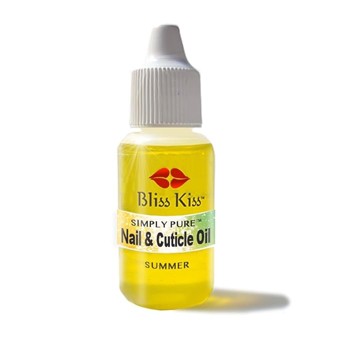 Bliss Kiss | Summer Fragrance | Nail Oil Cuticle Dropper w/Vitamin E & Jojoba⏤Nail Strengthener Nail Growth Serum for Brittle Peeling Breaking Thin Nails | 0.5oz | (Summer)
