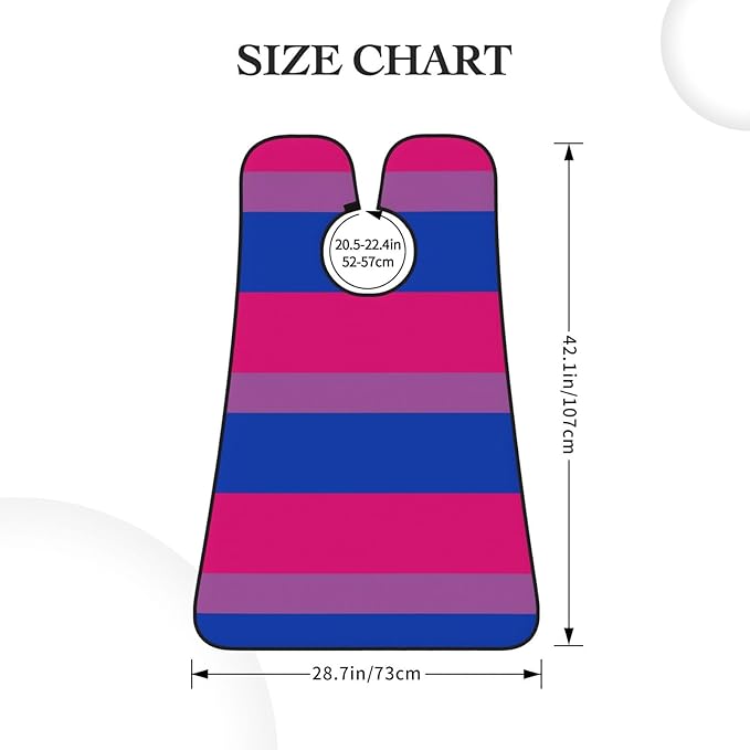 Waterproof Beard Grooming Bib, LGBT Pride Flag Bisexual Shave Bib, Non-Stick Hair Catcher for Shaving Trimming, Apron Essential for Men Dad