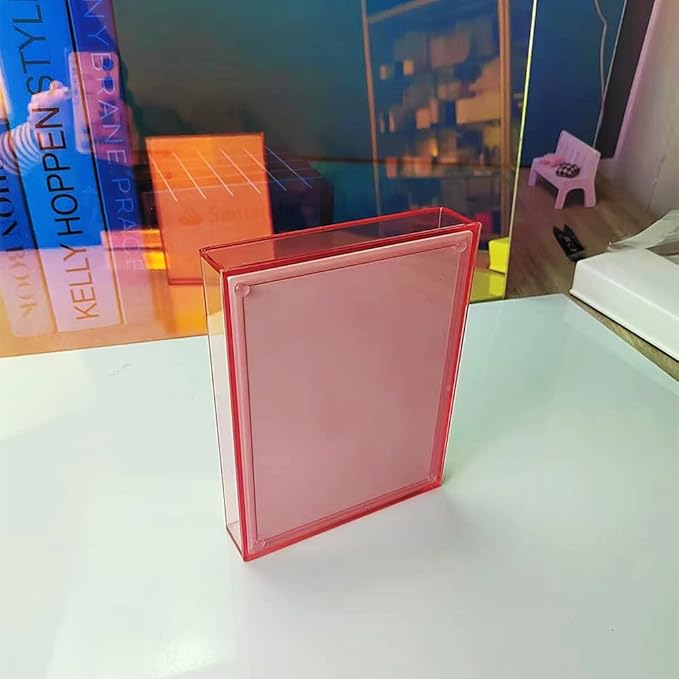 Grafting False Eyelash Acrylic Extension Pallet Organizer, Eyelash Extension Glue Tweezers Plate Makeup Palette, Dustproof Storage Box Display Training Tools Salon (Transparent Pink L)