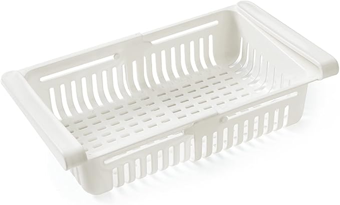 Cosmetic Jewelry Storage Box, 1PC Fridge Organizer Storage Box Refrigerator Drawer Plastic Storage Container Shelf Fruit Egg Food Storage Box Kitchen Gadgets Eggs(White)