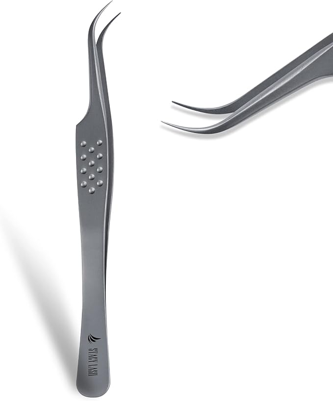 Stacy Lash STL-10 Curved Eyelash Extension Tweezers/Eyelashes Separator Tool/Supplies for Isolation Individual False Lashes & Classic Extensions/Precision Application Tools/Beauty Accessories