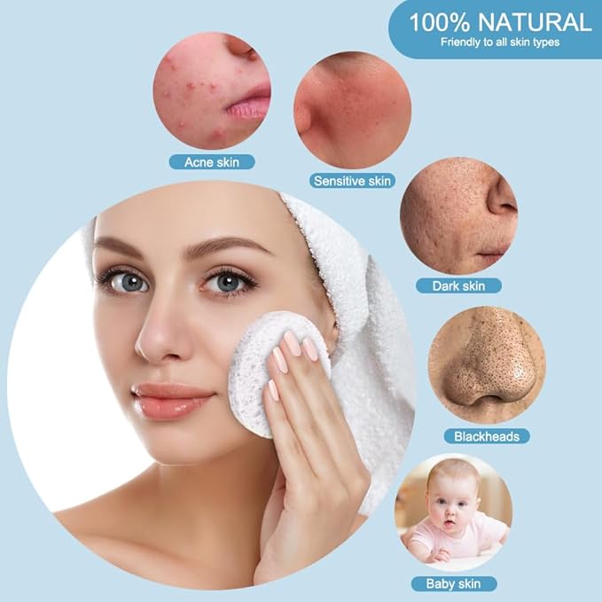 30 Count Compressed Facial Sponges Mini Soft Cellulose Pads for Facial Cleansing Exfoliating Makeup Removal and Face Masks Ideal for Home and Travel