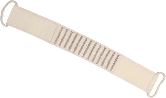 2pcs Linen Back Scrubber with Handles, Exfoliating Body Scrubber with Double Sided Texture, Foldable Portable Back Scrubber Strap for Deep Cleaning, Men Women Shower Back Scrubber for Home Bathroom