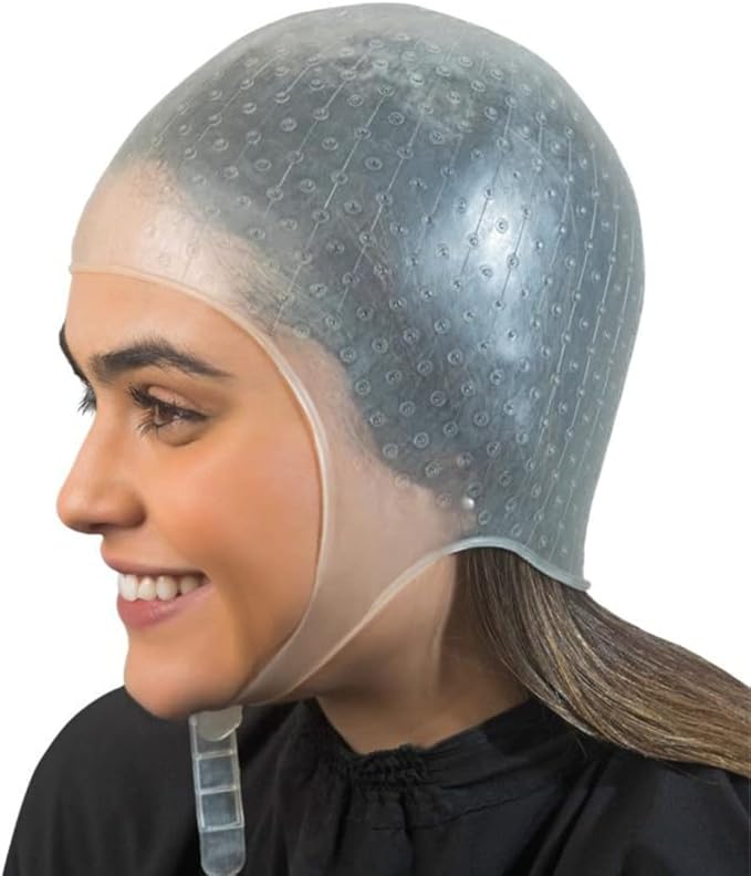 Dompel Silicone Athenas Highlight Hair Caps for Salon-Quality Highlights | Suitable for All Hair Types | White | Model 400-SA (2 PCS)