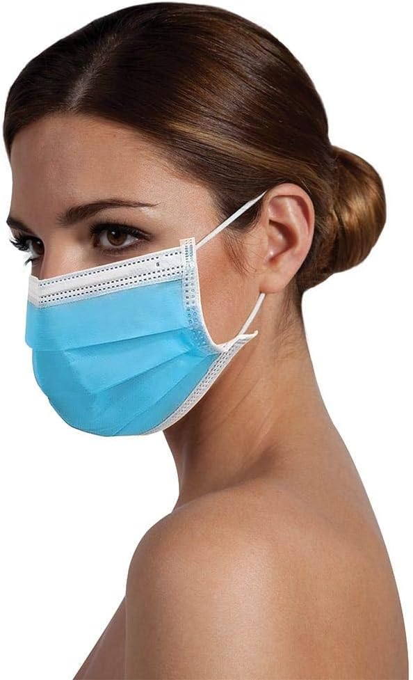 ForPro Professional Collection Single Use Ear Loop Mask, 3-Ply Disposable Non-Woven Face Mask, Latex-Free, Fiberglass-Free, Protects Against Pollen, Dust, 50-Count