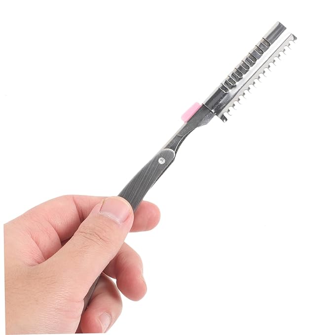 FRCOLOR Stainless Steel Manual Razor Shaver for Men Vintage Folding Straight Razor Beard Shaving Tool Eyebrow Shaping Haircut