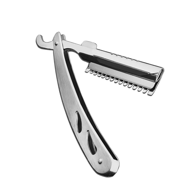 FRCOLOR Stainless Steel Manual Razor Shaver for Men Vintage Folding Straight Razor Beard Shaving Tool Eyebrow Shaping Haircut