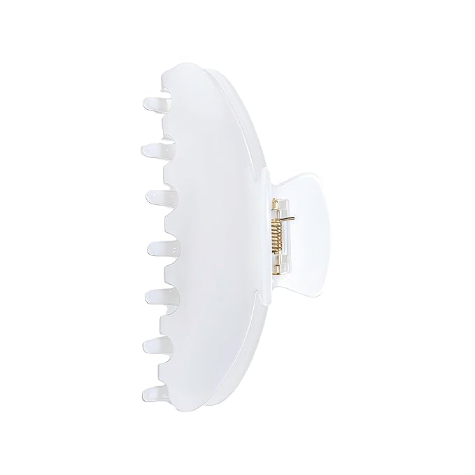 Durable Acetate Hair Clips - 4-Inch Pearl white Claw Clips for Fine and Thick Hair (Pearl white)
