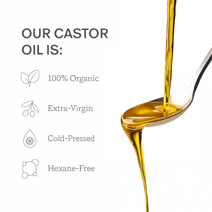 Castor Oil Body Oil – 100% Organic, Cold-Pressed, Hexane-Free with Magnesium & Frankincense for Skin Hydration & Evening Self-Care, Night Oil (14 fl oz)