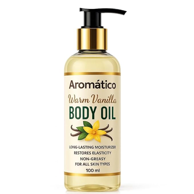 Warm Vanilla Mini Body Oil for Women | Moisturizing After Shower Body Oil for Daily Use | Cozy, Creamy Vanilla Scent - 4 fl oz