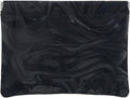 PU Leather Makeup Pouch Set for Women Small Make Up Bag for Purse Waterproof Initial Makeup Cosmetic Bags Pouches for Purse Aesthetic Travel Toiletry Bag,Elegant Wave Black