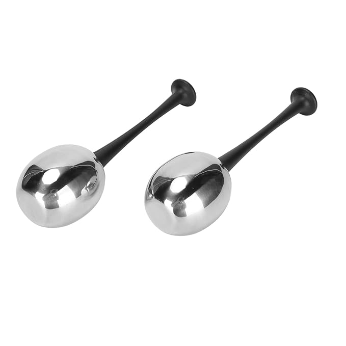 2-Piece Stainless Steel Facial Ice Ball Set - Soothes Skin, Reduces Puffiness & Eliminates Fine Lines, a Skincare Essential, Portable Design, 20ml Cooling Solution, Perfect (Black Handle)