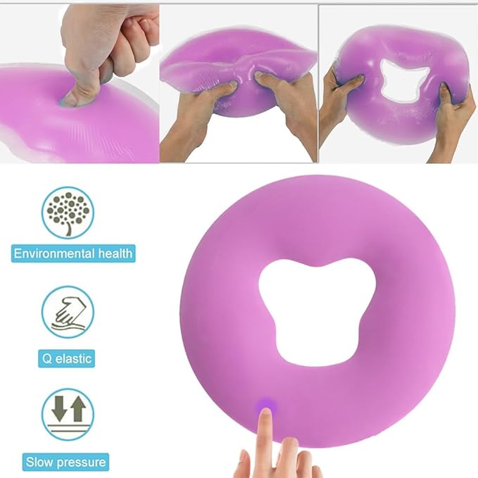 Silicone Face Massage Pillow,SPA Beauty Face Relax Headrest,Salon Skin Care Soft Overlay Travel Head Support,Purple