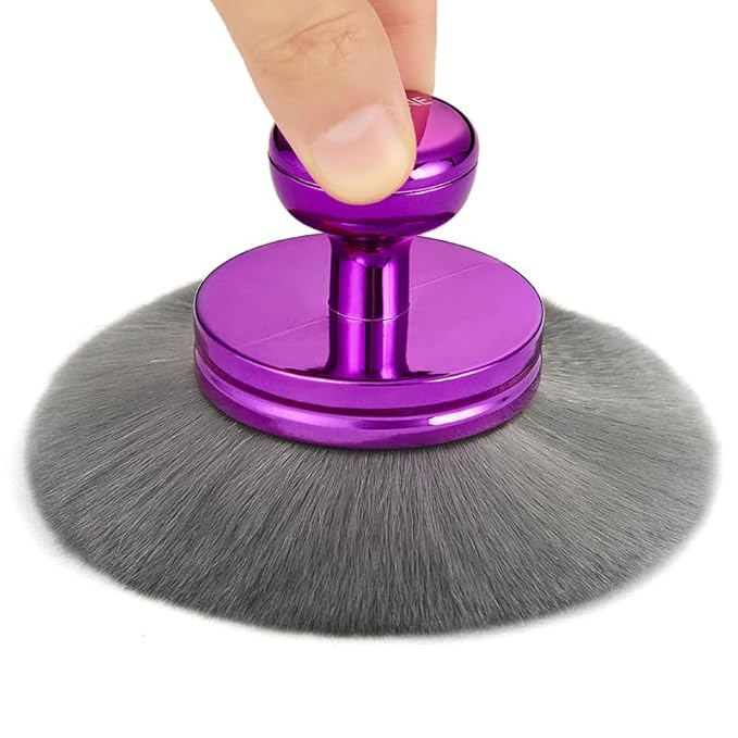 2-in-1 Oversized Body Brush & Kabuki Makeup Brush Set - Ultra Soft for Self Tanner, Body Foundation, & Facial Makeup - Ergonomic Handle for Women, Travel Pouch & Gift Box (Purple)