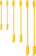 Silicone Spatula Set (6Pcs) - Mini Scraper Tool for Beauty & Food - Reach Every Last Drop, Multi-Size Spatulas for Makeup Jars, Lotion Bottles & Kitchen Containers (Yellow)