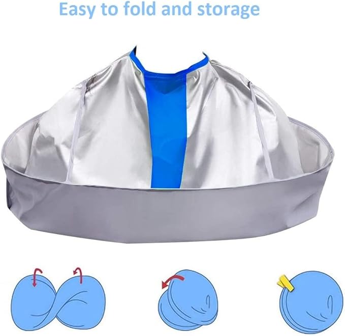 Hair Cutting Haircut Cape, Haircut Cape Apron Waterproof Hair Cloak Umbrella Capes for Adults, Barber Cape with 1PCS Black Comb