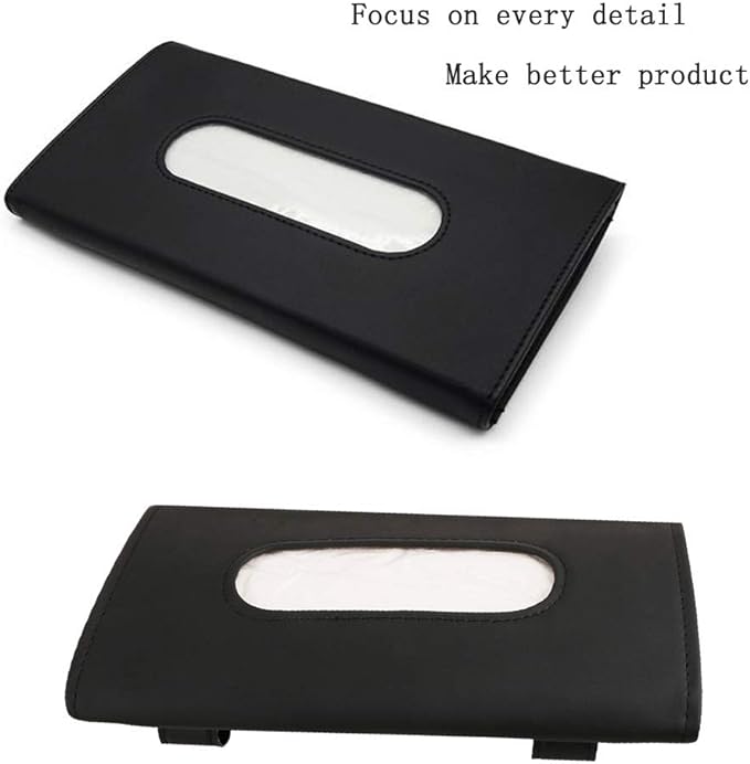 Fredysu Car Visor Tissue Holder, Sun Visor Napkin Holder Backseat Tissue Case, Premium Car Tissue Box for car, Vehicle (Black)
