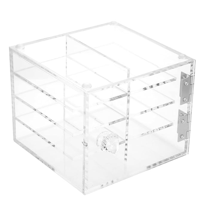 Eyelash Extension Carrying Box Transparent Acrylic 8 Layer Storage Case for False Eyelashes Makeup Accessories Professional Salon Use Durable Sustainable 11.8 x 11.3 x 9.5 cm