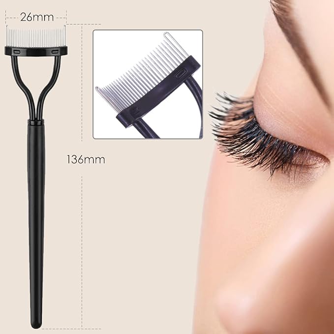 KINGMAS 9PCS Eyebrow Trimmer Kit, Face Razors, Facial Trimmer Shaver, Eyelash Comb, Angled Brush, Grooming Scissors, Brow Tweezers for Women