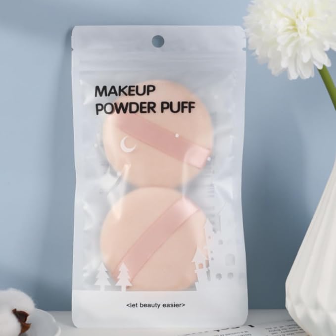 2Pcs Powder Puff, Setting Powder Puff, Makeup Puff, Body Powder Puff, Beauty Makeup Tools, Suitable for All Skin Types (Pink)