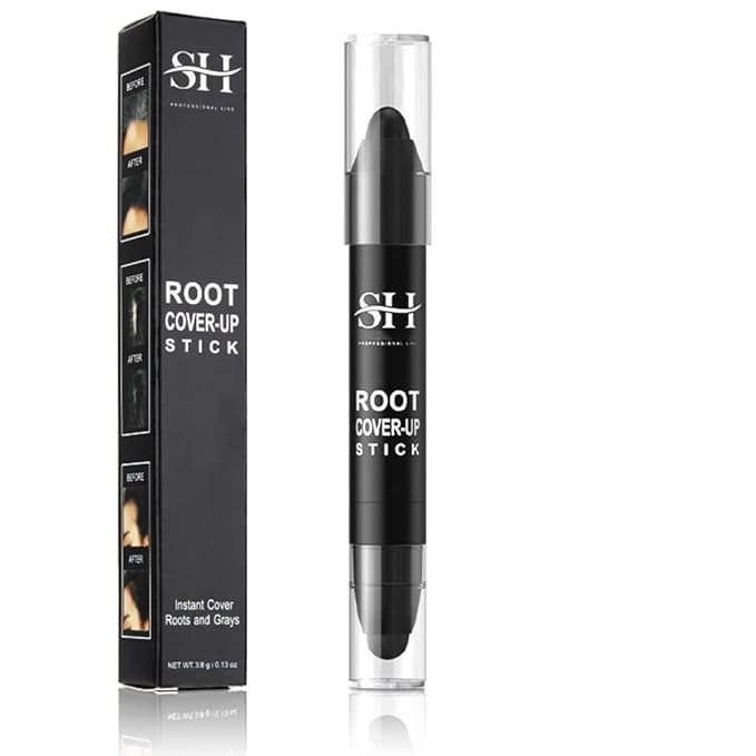 gowwim Root Touch Up Dark Brown, Quick Stick Instant Concealer for Roots and Grays (Black)
