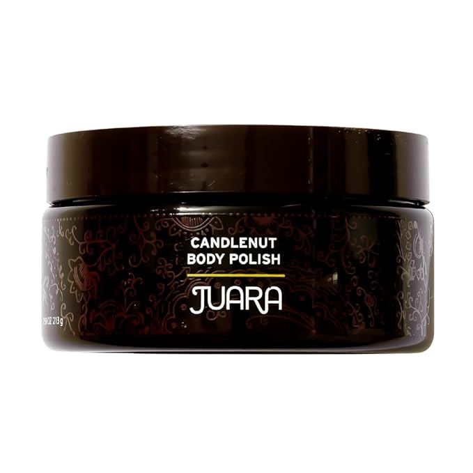 JUARA Candlenut Body Polish - 2-in-1 Exfoliating Body Scrub with Candlenut Oil, Rice Bran & Walnut Shell - Moisturizing Body Exfoliator, No Water Needed, Indonesian Jamu, (7.5 ounce)