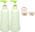 13.4oz Travel Shampoo Bottle with Flip Cap, Refillable Plastic Pump Bottles Dispenser for Soap, Shampoo, Lotions, Liquid Body Wash, Creams and Massage Oil (2 Pack, 13.5oz/400ml)