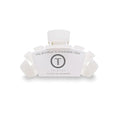 TELETIES - Large Hair Clip - Strong Grip, Bendable Teeth, Comfortable Curved Design - Ideal for Thick Hair - For All Hair Textures - Coconut White