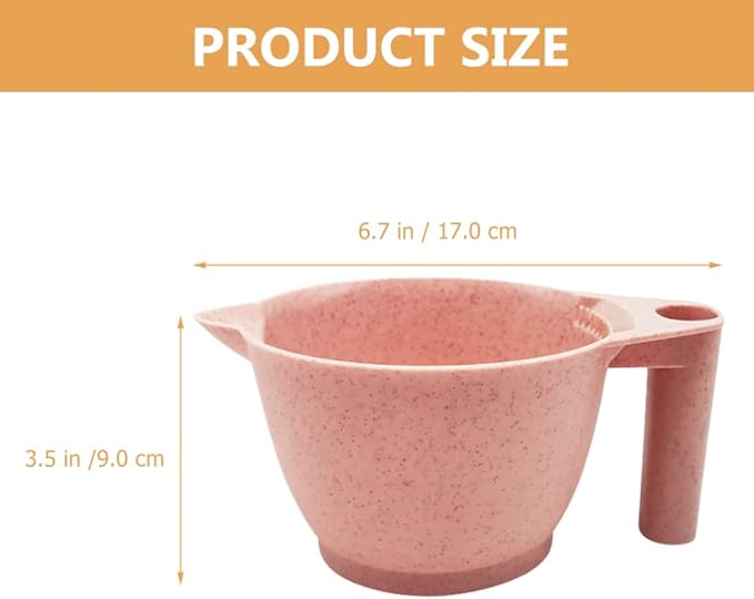 minkissy Hair Dye Mixing Bowl 2-Pack Portable Plastic Color Bowls with Ergonomic Handles for Salon and Home Hair Coloring and Tinting Easy to Clean 6.69X3.54X3.14 Inches