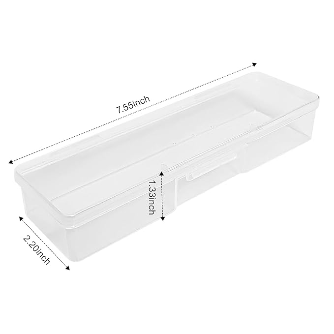 Plastic Nail Storage Manicure Tool Box, 4PCS Storage Personal Box Nail Implement Storage Box Organizer Case Box for Nail Art Pedicure Supply (Clear-4pcs, Small)