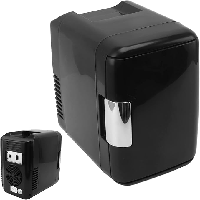 4L 6 Can Mini Fridge Cooler Warmer Car Mini Portable Fridge for Cosmetics Baby Food & Drinks with Removable Shelf for Home Office Travel (US Plug)