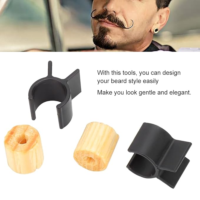 Handlebar Mustache Training Wheel, Mustache Curler Mustache Trainer Men Mustache Styling Template Mustache Training Wheel Beard Shaping Tool Handlebar Mustache Curler Black (Black)
