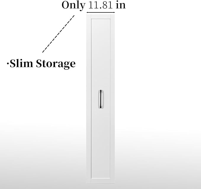 JOYSOURCE Tall Narrow Pull-Out Storage Shelf with Wheels 6-Tier Slim Rolling Storage Next to Fridge Spice Rack Shelves for Small Spaces, Kitchen, Laundry Room, White