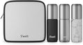 S'well 3.4oz Travel Bottle Set, Includes 3 Lightweight and Recyclable Aluminum Bottles, Leakproof Pumps For Shampoo, Conditioner, Body Wash, Lotions, Sanitizers, and More, TSA Carry On Approved