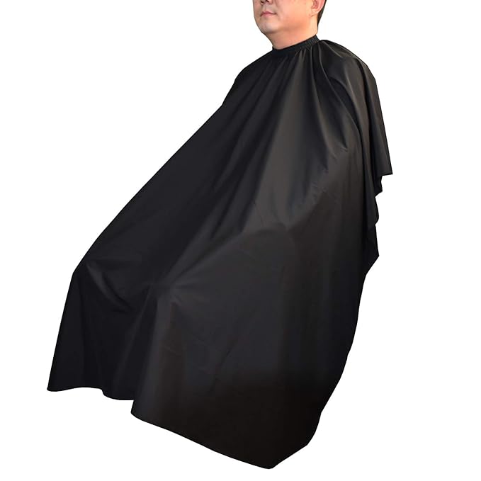 Hair Cutting Cape - Waterproof Salon Barber Cape Cloth Hairdressing Nylon Gown Unisex Black Haircut Apron for Hair Styling,Cutting and Coloring - 47 x 59 Inches