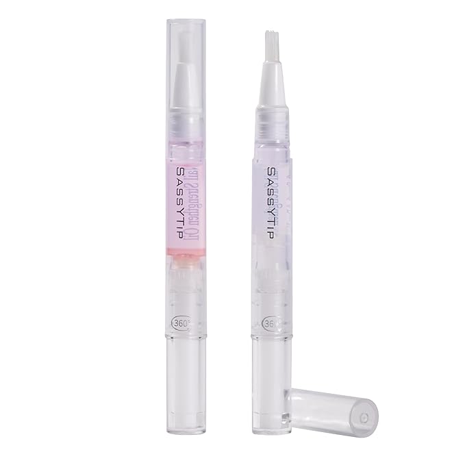 Nail Strengthen Oil Pen | Fast-Absorbing Cuticle Oil with Biotin & Ginseng | For Brittle & Peeling Nails | Jasmine, Rose, Lemon Scents | Home, Office, Travel Use (Rose+Jasmine)
