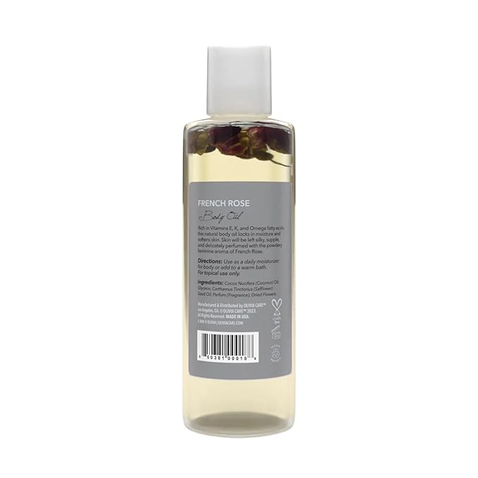 Olivia Care Body Oil - Natural Perfume Oil For Women | Hydrating & Moisturizing After Bath Oil - Infused with VITAMIN E, K & Omega Fatty Acids - Reduce Dry Skin (French Rose)