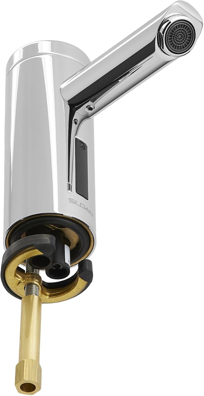 Sloan Optima EAF-250 Sensor Activated Touch-Free Faucet, Commercial Grade w/Mounting Hardware - 0.35 GPM Battery-Powered Deck-Mounted Mid Body, Polished Chrome Finish, 3335155