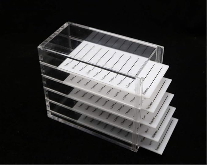 Acrylic 5 Layers clear Eyelash Storage Box, Makeup Display Container, Eyelashes Holder Case Grafting, Eyelash Transparent Box Extension Tool
