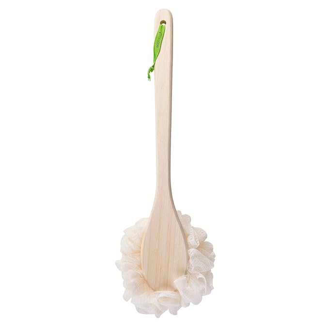Bath Pouf With Handle - Hard-to-Reach Cleansing Sponge - EcoPouf Bath Brush - Assorted Colors
