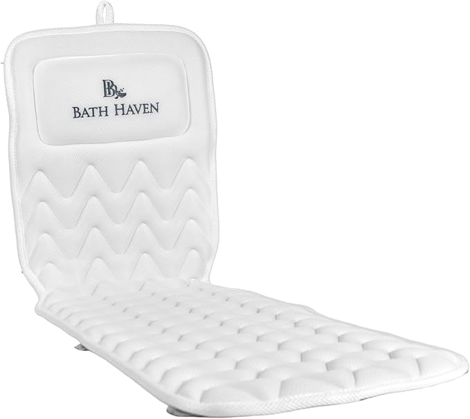 Bath Pillow for Tub, Full Body Bathtub Pillow and Mat for Head, Neck and Back Support, Relaxing Spa Cushion Head Rest and Mat for Tub Jacuzzi, Luxury Bathtub Accessories for Women and Men Quick Drying