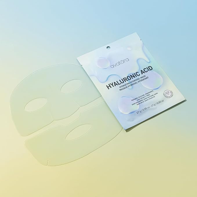 Avatara High-Key Glow 8-Pack Water-gel & Hydrogel Variety Sheet Mask Set, 2 Each: Hyaluronic Acid, Vitamin C, You C This?, Re-Dew | 0.71 fl. oz / 21 mL & 0.95 oz / 27 g