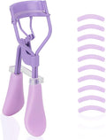 Eyelash Curler with Pads, Lash Curler with 10 Extra Silicone Replacement Pads, Comfortable Grip for Effortless Curling – Eyelashes for The Perfect Eye Contour (Hyacinth Purple)