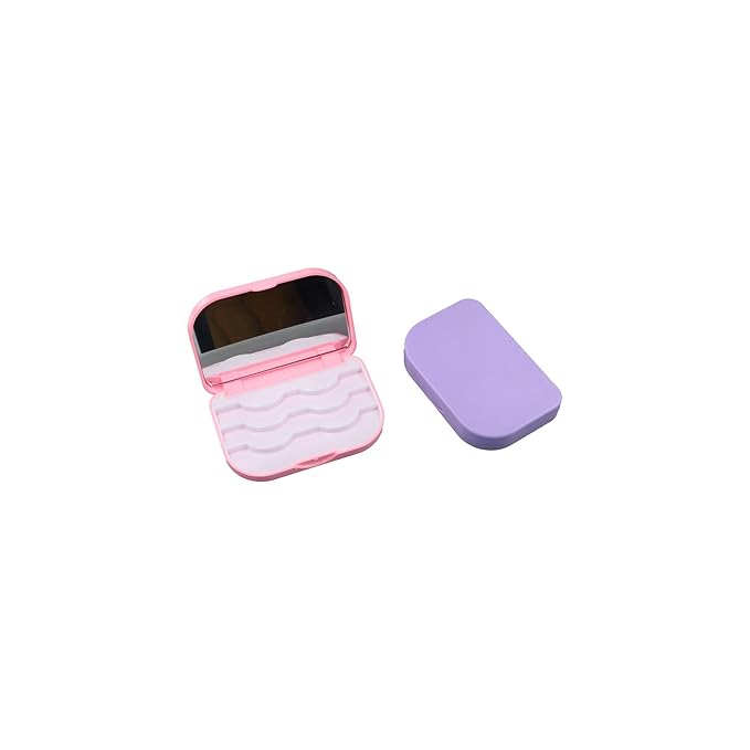 Leadigol 2 PCS False Eyelash Storage Box, 3 Layers False Eyelash Holder Case with Mirror Portable Empty Travel Eye Lash Organizer Box for Women Girls