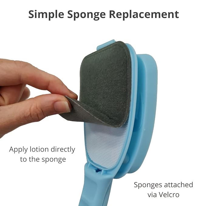 Bakslap Body Lotion Back Applicator for Self Use | Apply Cream and Lotion for Women, Men, Ideal for Elderly | Extendable Long Handle for Legs and Body - Blue