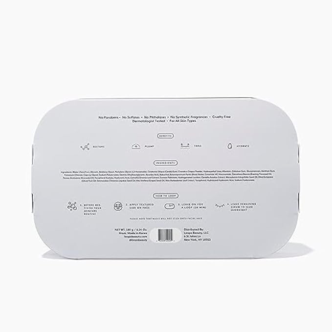 LOOPS DREAM SLEEP - Nighttime Slugging Hydrogel Face Masks Face Mask Leaves Skin Toned, Plump, Hydrated, Restored - Layers Skin with Natural Oils, Vitamins, Antioxidants, & Fatty Acids, 5 pc