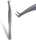 Stacy Lash STL-6 Eyelash Extension Tweezers/Precision Tool for False Lashes Application & Premade Fans/Supplies for Volume Extensions/Curved Tweezer Tip/Beauty Accessories/Eyelashes Tools